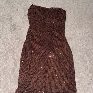 Windsor Strapless Brown Mini Dress